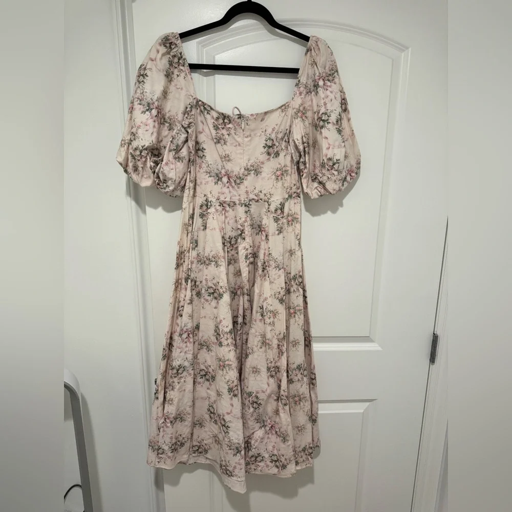 Selkie Cream Floral Midi Dress - Picture 8 of 11